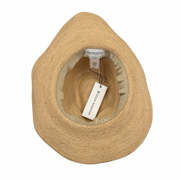 Helen Kaminski OS Acheron Adjustable Raffia Leather Wide Brim Fedora Sun Hat - Picture 8 of 10